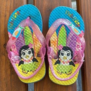 Toddler girls cute flip flops with back strap